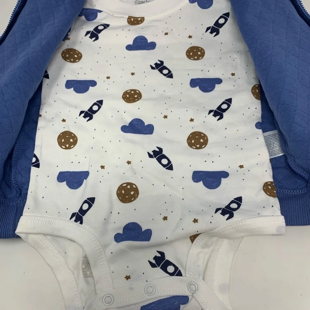 Carter's 3-Piece Vest, Rocket Bodysuit & Pants Set - Baby Boy -‎ 24M